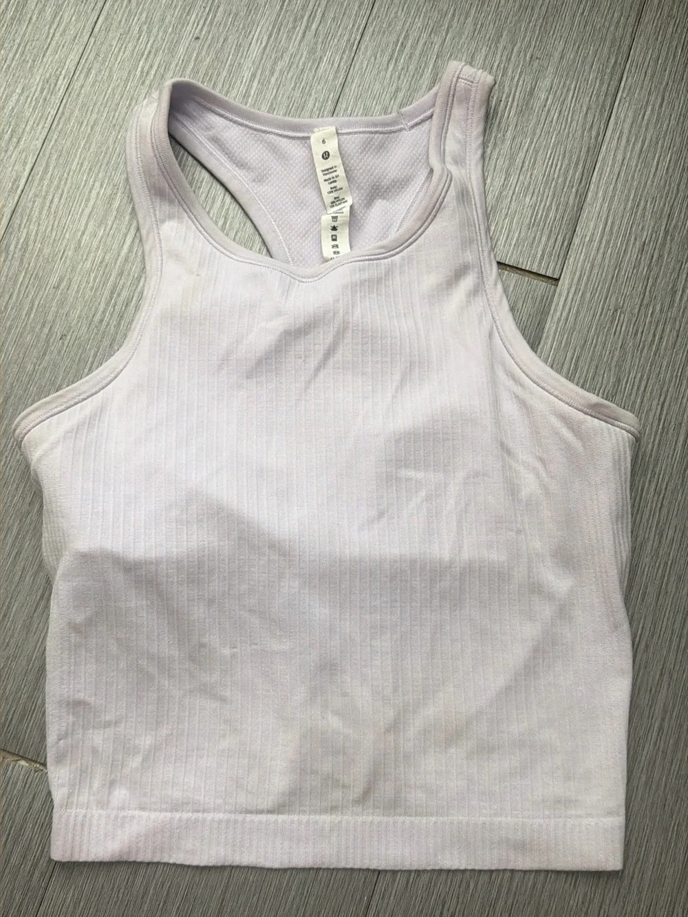Lululemon Ebb to Street Lilac Racerback Tank Top Size 6